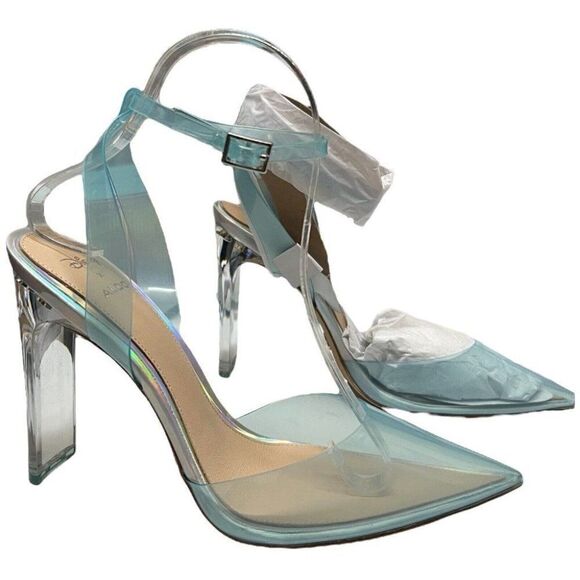 Aldo X Disney Glassslipper Blue Heels Cinderella Collection Princess Ankle Strap - Picture 3 of 16
